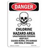 Signmission OSHA Danger Sign, 14" Height, Aluminum, Chlorine Hazard Area, Portrait, 1014-V-1067 OS-DS-A-1014-V-1067